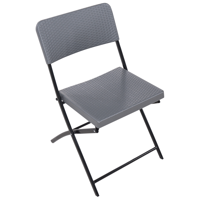 Kahvilasetti ulos taitettava Trappeto - Harmaa/musta - Puutarhakalusteet - Parveke - Parvekekalusteet - Parvekesetti