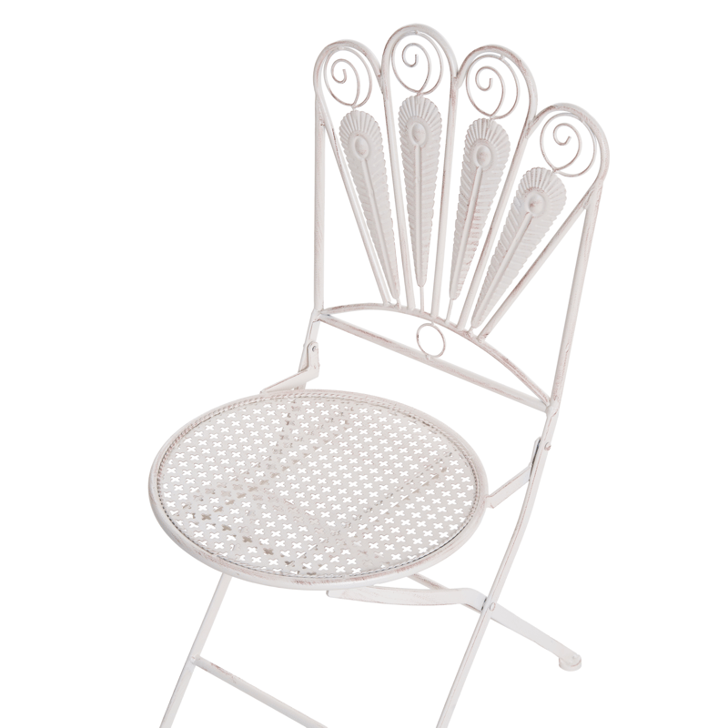 Kahvilasetti ulos taitettava Pavia Rauta - Valkoinen - Puutarhakalusteet - Parveke - Parvekekalusteet - Parvekesetti