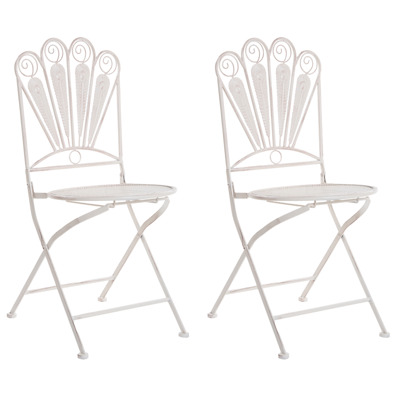 Kahvilasetti ulos taitettava Pavia Rauta - Valkoinen - Puutarhakalusteet - Parveke - Parvekekalusteet - Parvekesetti