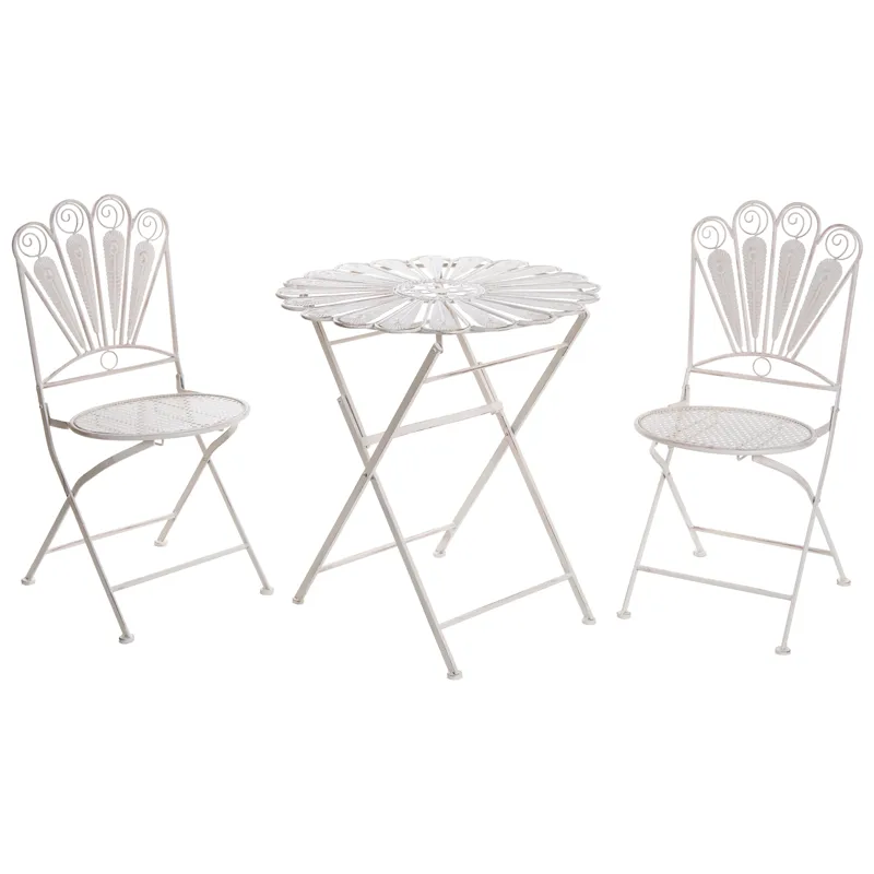 Kahvilasetti ulos taitettava Pavia Rauta, Valkoinen