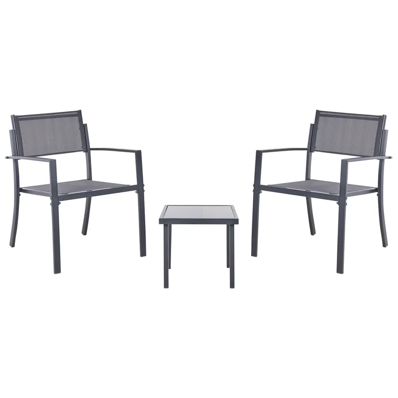 Kahvilasetti ulos Tavoleto Teräs, Tummanharmaa