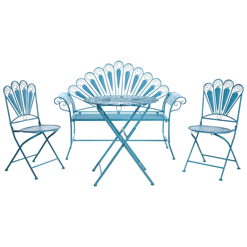 Kahvilasetti ulos penkillä Pavia Rauta, Sininen