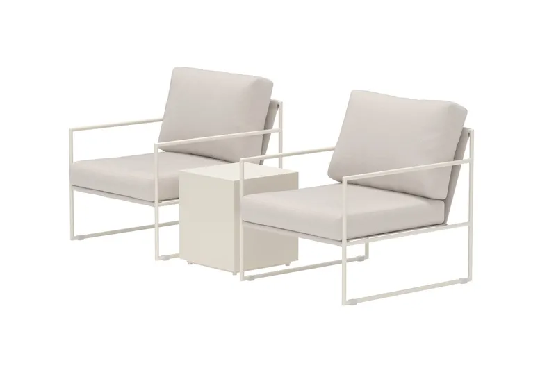 Lissabon kahvilaryhmä ulkokäyttöön - Beige - Puutarhakalusteet - Parveke - Parvekekalusteet - Parvekesetti