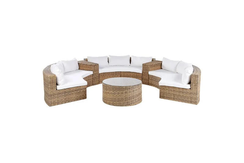 Loungegrupp Beliani Severo Beige/vit Brown||White, undefined