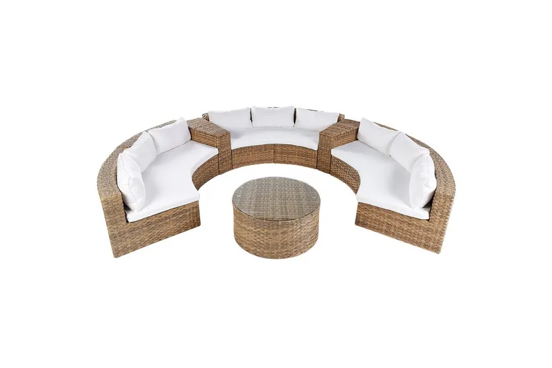 Loungegrupp Beliani Severo Beige/vit Brown||White - Puutarhakalusteet - Terassiryhmät - Oleskeluryhmät