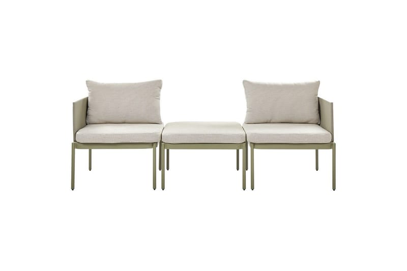 Loungegrupp Beliani Terracina Grå Green||White - Puutarhakalusteet - Parveke - Parvekekalusteet - Parvekesetti
