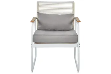 Loungegrupp Beliani Pomonte Svart/Grå White||Grey - Puutarhakalusteet - Terassiryhmät - Oleskeluryhmät