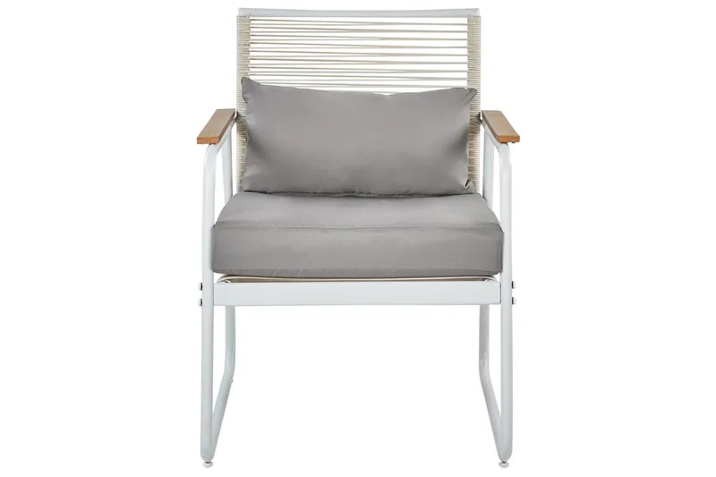 Loungegrupp Beliani Pomonte Svart/Grå White||Grey - Puutarhakalusteet - Terassiryhmät - Oleskeluryhmät