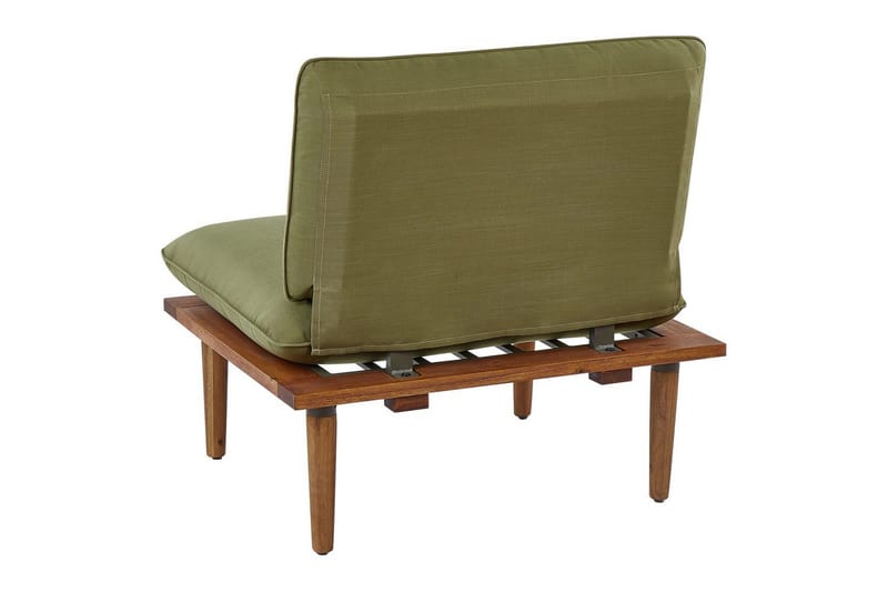 Loungegrupp med bord Beliani Frascati Grönt/ljust trä, 4-Sits Green||Light wood - Puutarhakalusteet - Terassiryhmät - Oleskeluryhmät