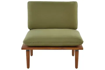 Loungegrupp med bord Beliani Frascati Grönt/ljust trä, 4-Sits Green||Light wood - Puutarhakalusteet - Terassiryhmät - Oleskeluryhmät