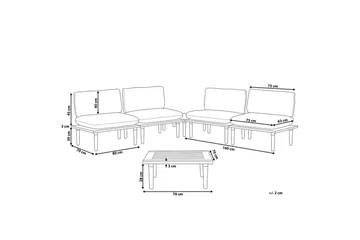 Loungegrupp med bord Beliani Frascati Grönt/ljust trä, 4-Sits Green||Light wood - Puutarhakalusteet - Terassiryhmät - Oleskeluryhmät