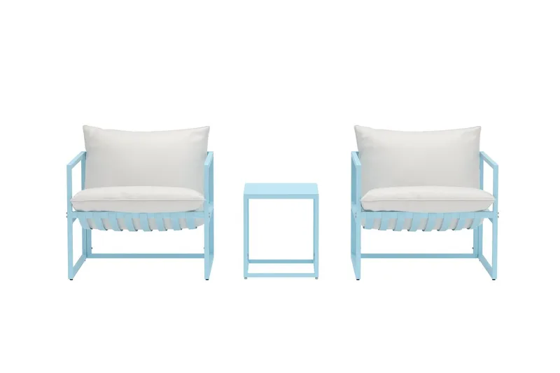 Messina kahvilaryhmä ulkokäyttöön - Vaaleansininen - Puutarhakalusteet - Parveke - Parvekekalusteet - Parvekesetti