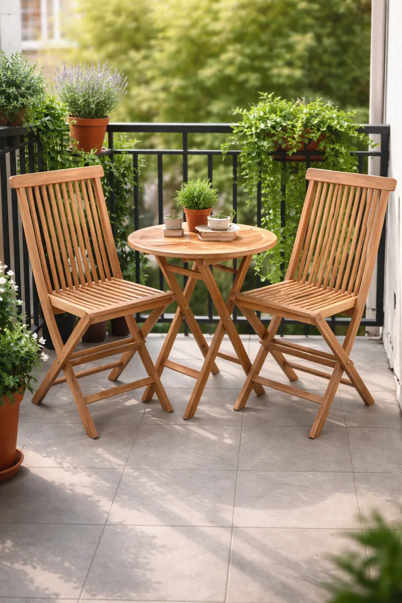 Milano Kahvisetti - Luonnonväri - Puutarhakalusteet - Parveke - Parvekekalusteet - Parvekesetti