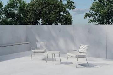 Mykonos kahvilaryhmä ulkokäyttöön - Valkoinen - Puutarhakalusteet - Parveke - Parvekekalusteet - Parvekesetti