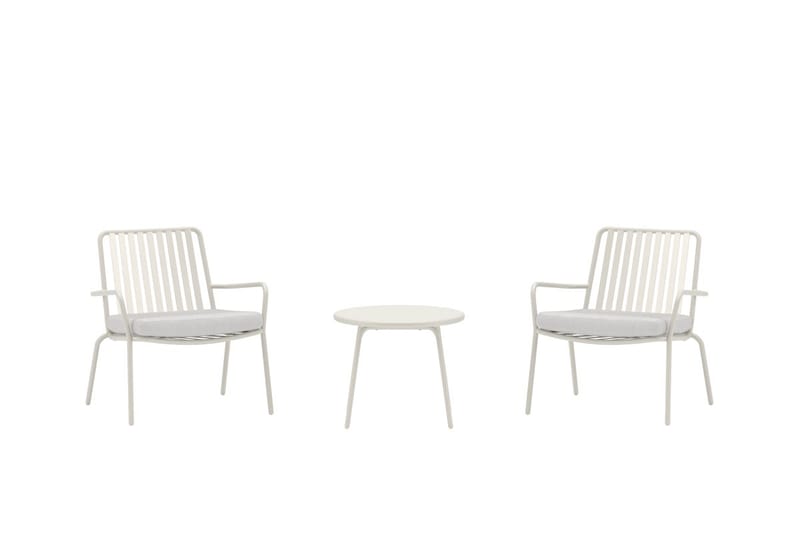 Mykonos kahvilaryhmä ulkokäyttöön - Valkoinen - Puutarhakalusteet - Parveke - Parvekekalusteet - Parvekesetti