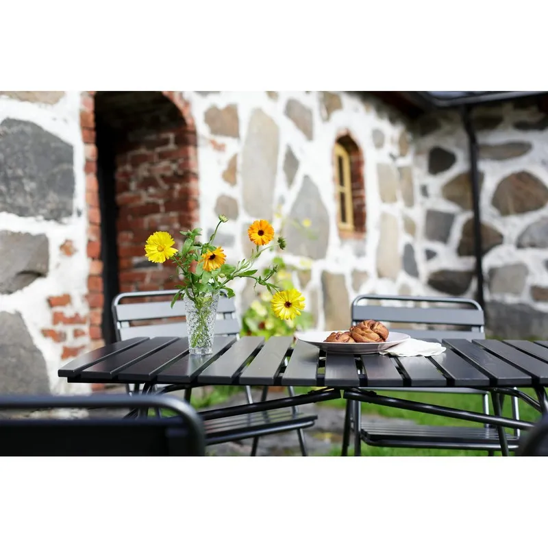 Pöytäryhmä Varax Retro 403 + 4 kpl 305 Harmaa/Musta - Harmaa/Musta - Puutarhakalusteet - Parveke - Parvekekalusteet - Parvekesetti