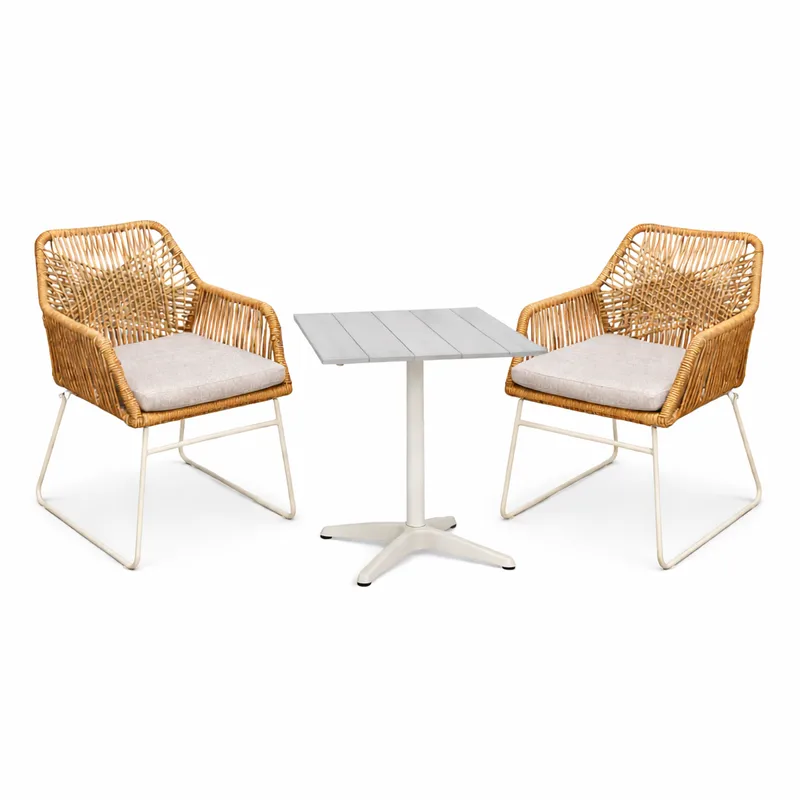 Palermo Bistrosetti Seville käsinojatuoleilla, Harmaa/Beige/Hiekka