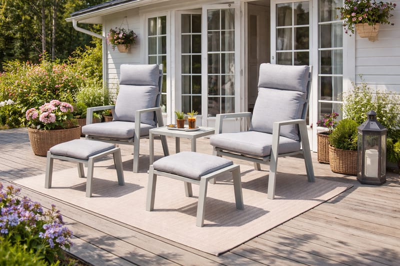 Palermo Puutarhakalusteryhmä Relax sivupöydällä - Beige - Puutarhakalusteet - Parveke - Parvekekalusteet - Parvekesetti