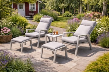 Palermo Puutarhakalusteryhmä Relax sivupöydällä - Beige - Puutarhakalusteet - Parveke - Parvekekalusteet - Parvekesetti
