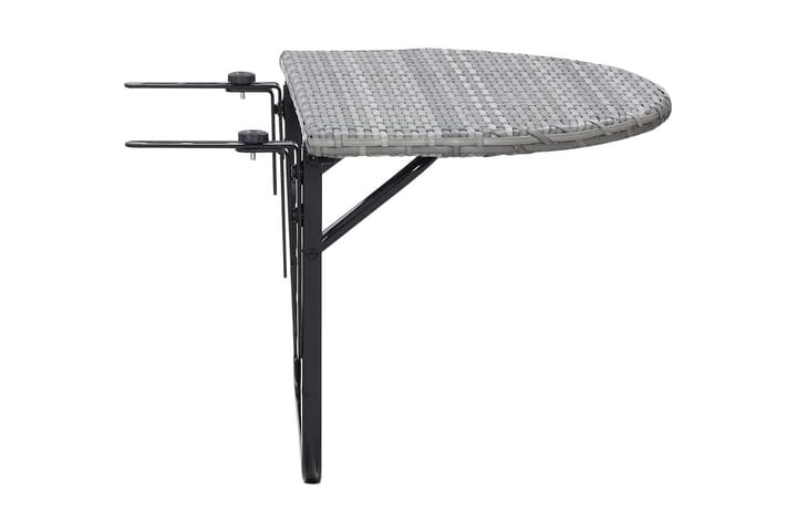 Parvekepöytä harmaa 60x60x50 cm polyrottinki - Harmaa - Parvekepöytä