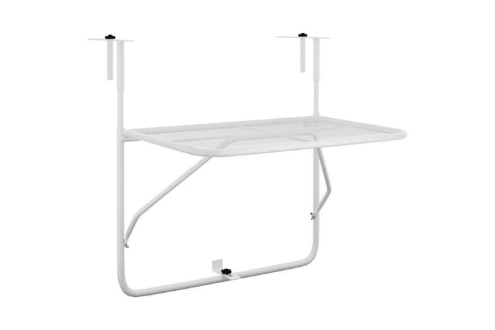 Parvekepöytä valkoinen 60x40 cm teräs - Valkoinen - Parvekepöytä