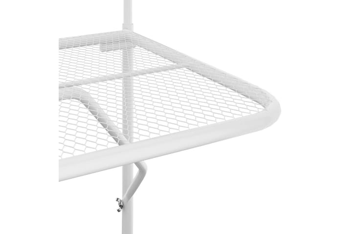 Parvekepöytä valkoinen 60x40 cm teräs - Valkoinen - Parvekepöytä
