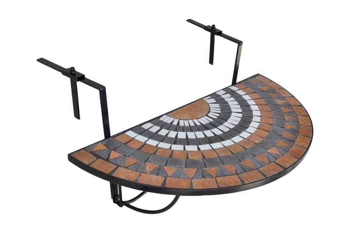 Roikkuva parvekepöytä terrakotta ja valkoinen mosaiikki - Ruskea - Parvekepöytä