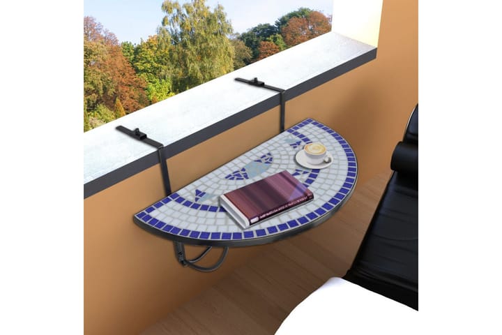 Roikkuva parvekepöytä sininen ja valkoinen mosaiikki - Monivärinen - Parvekepöytä