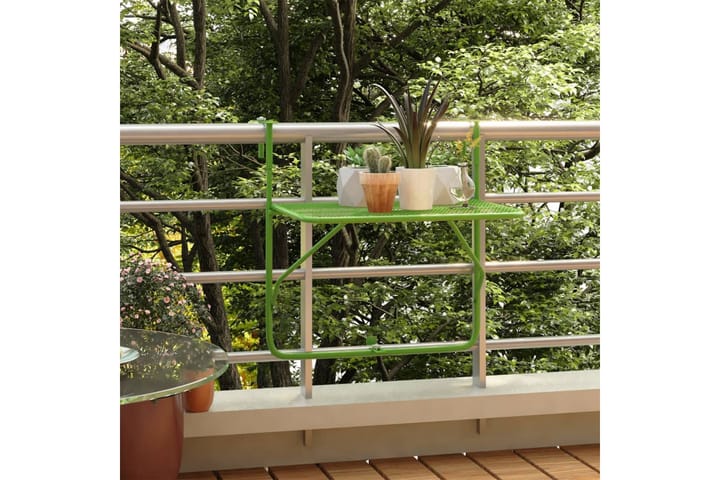 Parvekepöytä vihreä 60x40 cm teräs - Vihreä - Parvekepöytä