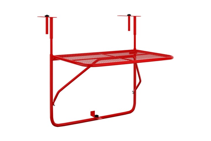 Parvekepöytä punainen 60x40 cm teräs - Punainen - Parvekepöytä
