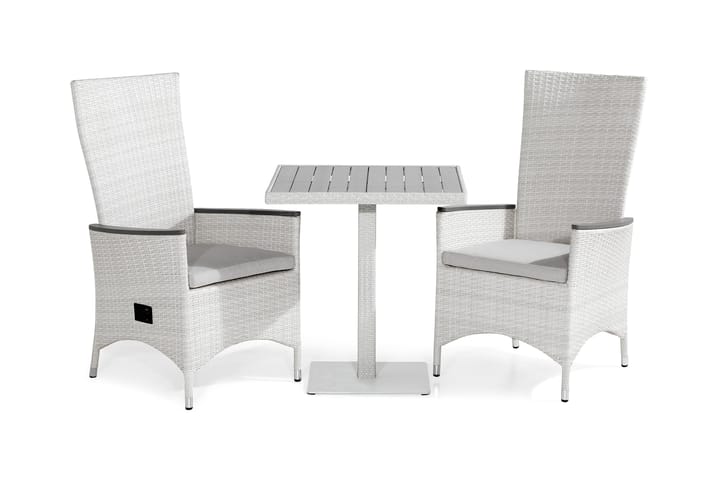 Parvekeryhmä Bahamas 70x70 + 2 Jenny Lyx tuolia Pehmuste - Valk/Harmaa/L.valk - Parvekesetti - Cafe-ryhmä