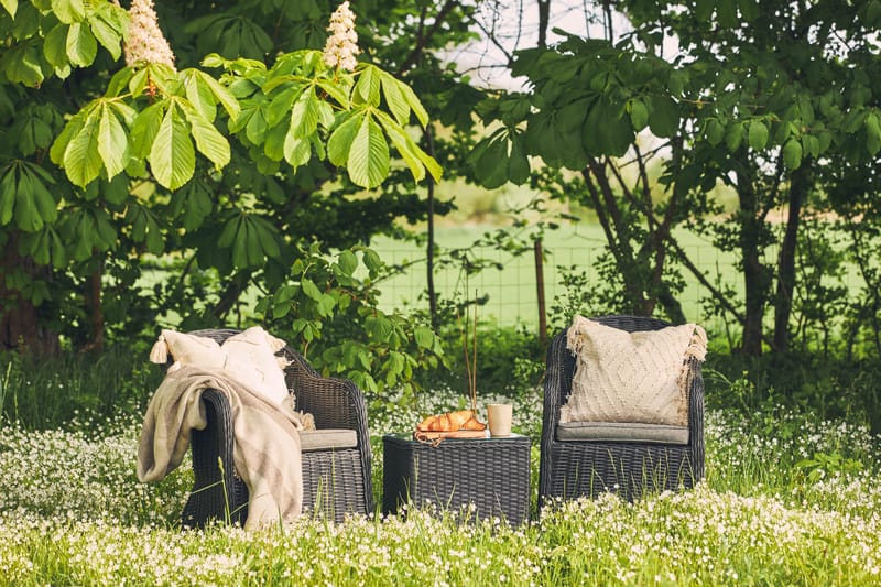 Parvekeryhmä Marcus 2 Light nojatuolia Pehmusteet - Musta - Puutarhakalusteet - Parveke - Parvekekalusteet - Parvekesetti