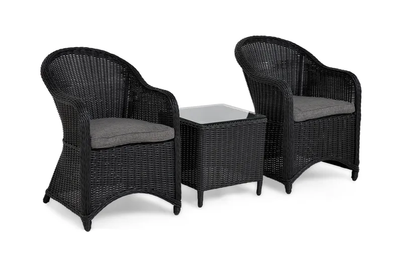 Parvekeryhmä Marcus 2 Light nojatuolia Pehmusteet - Musta - Puutarhakalusteet - Parveke - Parvekekalusteet - Parvekesetti