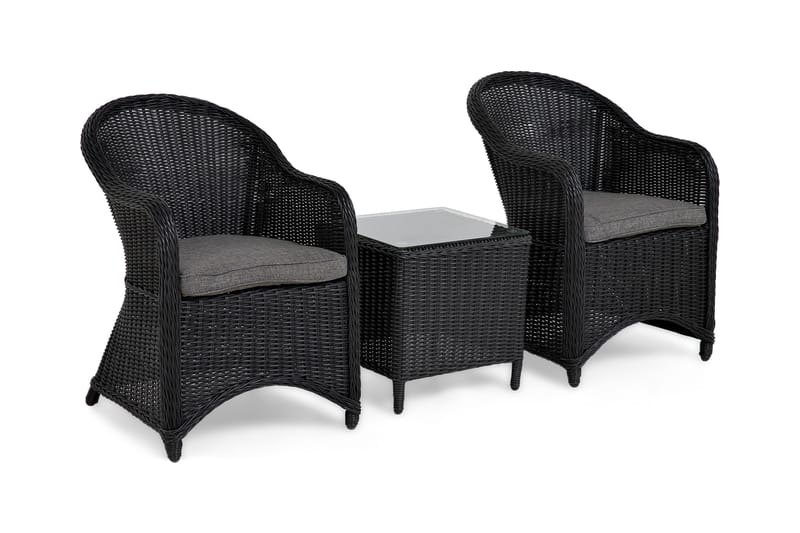 Parvekeryhmä Marcus 2 Light nojatuolia Pehmusteet - Musta - Puutarhakalusteet - Parveke - Parvekekalusteet - Parvekesetti