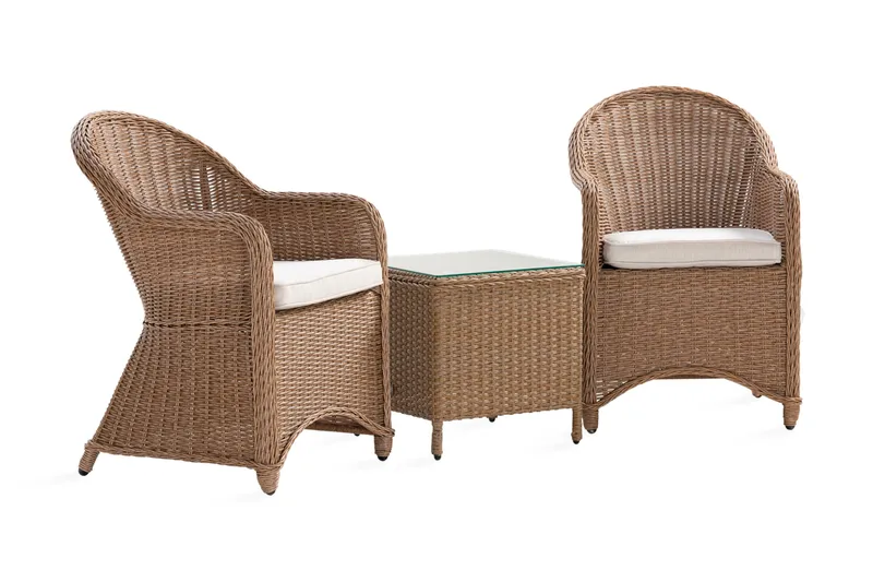 Parvekeryhmä Marcus 2 Light nojatuolia Pehmusteet - Luonnonväri - Puutarhakalusteet - Parveke - Parvekekalusteet - Parvekesetti