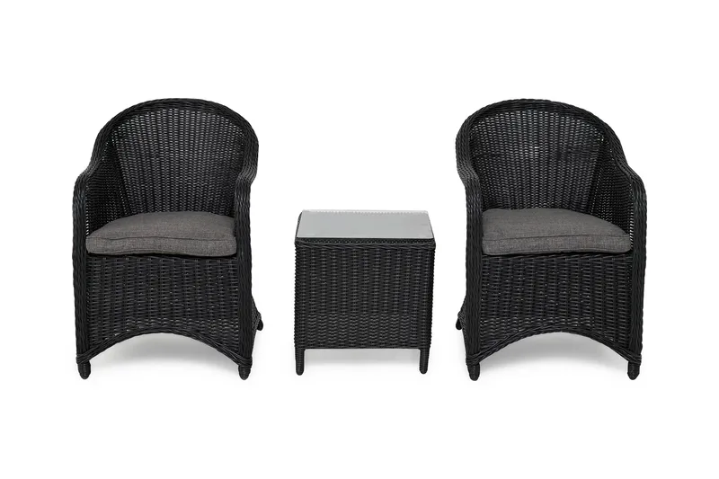 Parvekeryhmä Marcus 2 Light nojatuolia Pehmusteet - Musta - Puutarhakalusteet - Parveke - Parvekekalusteet - Parvekesetti