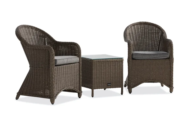 Parvekeryhmä Marcus 2 Light nojatuolia Pehmusteet - Harmaa - Puutarhakalusteet - Parveke - Parvekekalusteet - Parvekesetti