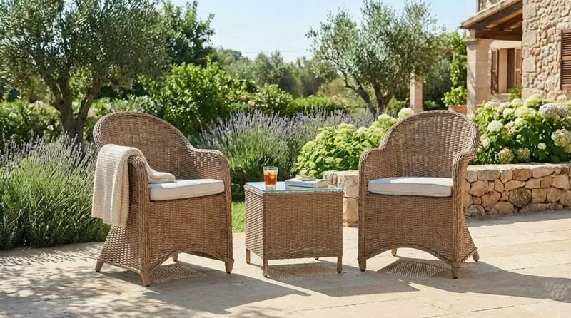 Parvekeryhmä Marcus 2 Light nojatuolia Pehmusteet - Luonnonväri - Puutarhakalusteet - Parveke - Parvekekalusteet - Parvekesetti