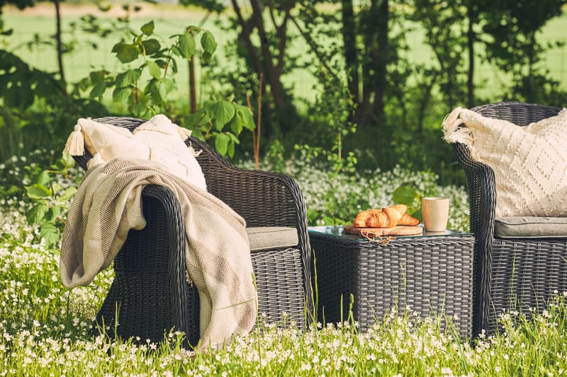 Parvekeryhmä Marcus 2 Light nojatuolia Pehmusteet - Musta - Puutarhakalusteet - Parveke - Parvekekalusteet - Parvekesetti