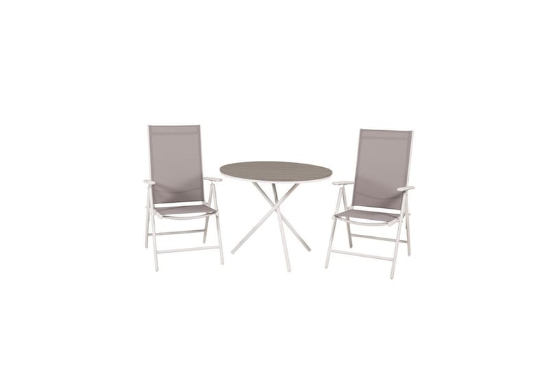 Parvekeryhmä Parma Pyöreä 90 cm 2 Break säätötuolia Valk/Har - Venture Home - Puutarhakalusteet - Parveke - Parvekekalusteet - Parvekesetti