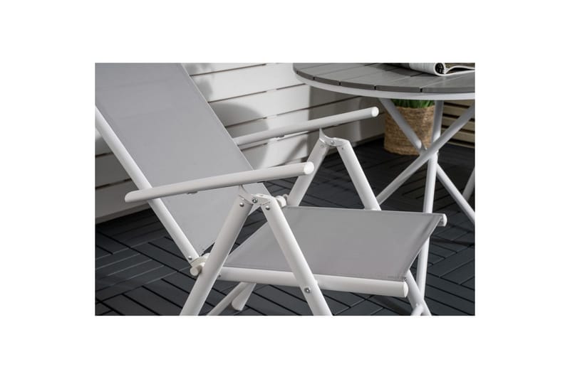 Parvekeryhmä Parma Pyöreä 90 cm 2 Break säätötuolia Valk/Har - Venture Home - Puutarhakalusteet - Parveke - Parvekekalusteet - Parvekesetti