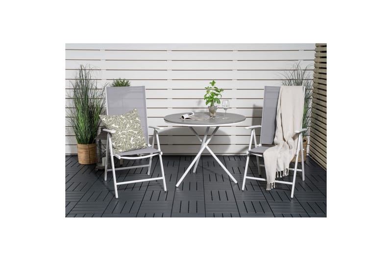 Parvekeryhmä Parma Pyöreä 90 cm 2 Break säätötuolia Valk/Har - Venture Home - Puutarhakalusteet - Parveke - Parvekekalusteet - Parvekesetti