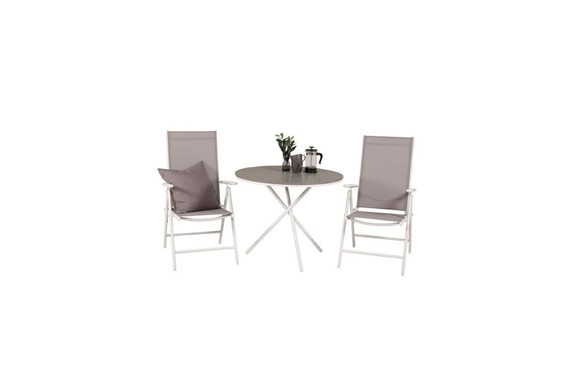 Parvekeryhmä Parma Pyöreä 90 cm 2 Break säätötuolia Valk/Har - Venture Home - Puutarhakalusteet - Parveke - Parvekekalusteet - Parvekesetti