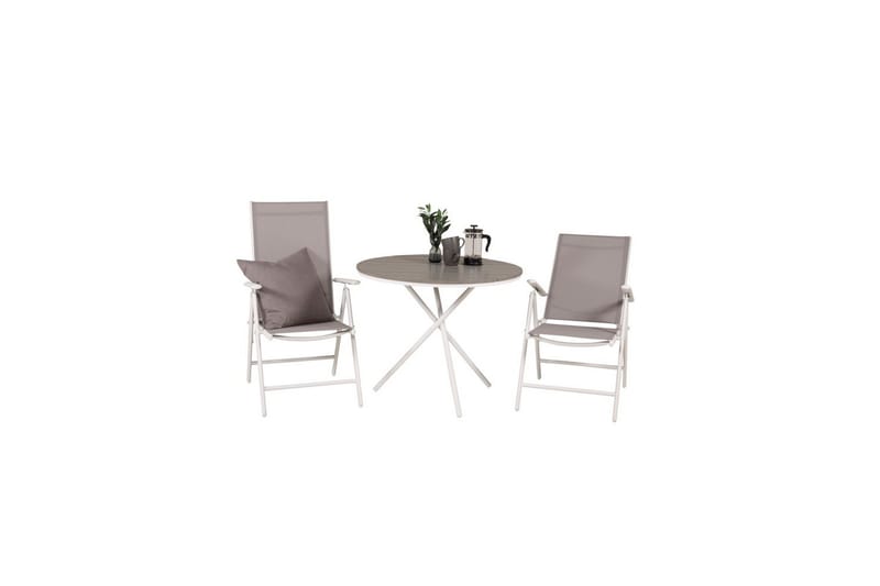 Parvekeryhmä Parma Pyöreä 90 cm 2 Break säätötuolia Valk/Har - Venture Home - Puutarhakalusteet - Parveke - Parvekekalusteet - Parvekesetti