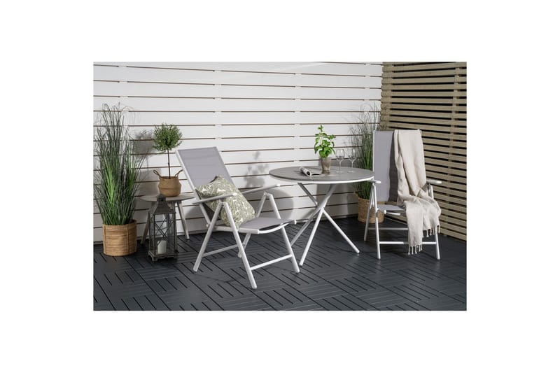 Parvekeryhmä Parma Pyöreä 90 cm 2 Break säätötuolia Valk/Har - Venture Home - Puutarhakalusteet - Parveke - Parvekekalusteet - Parvekesetti