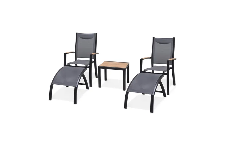 Panama Kahvisetti 50x50 cm + 2 Tuolia Harmaa, Lifestyle Garden