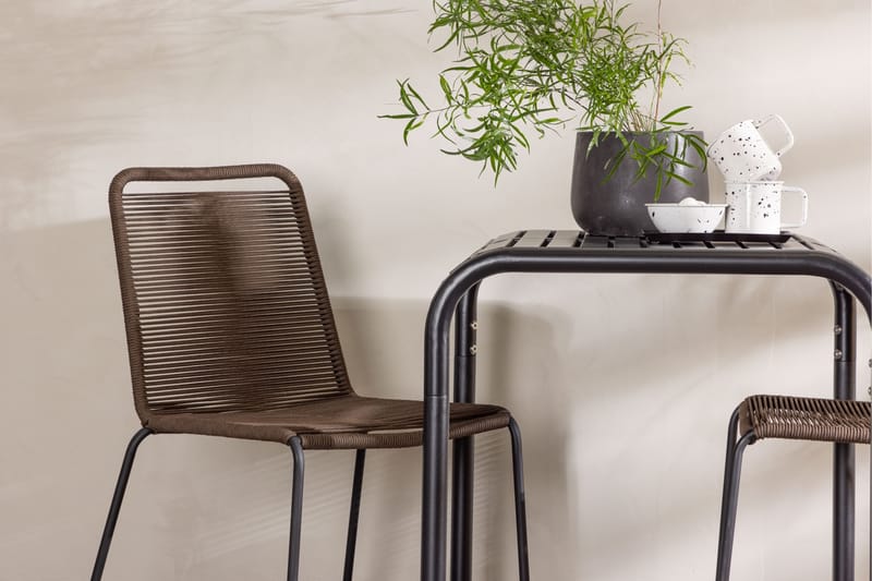 Parvekeryhmä Borneo 70 cm 2 Lindos tuolia - Ruskea/Musta - Puutarhakalusteet - Parveke - Parvekekalusteet - Parvekesetti