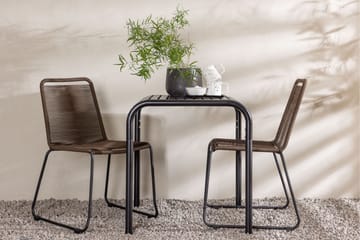 Parvekeryhmä Borneo 70 cm 2 Lindos tuolia - Ruskea/Musta - Puutarhakalusteet - Parveke - Parvekekalusteet - Parvekesetti