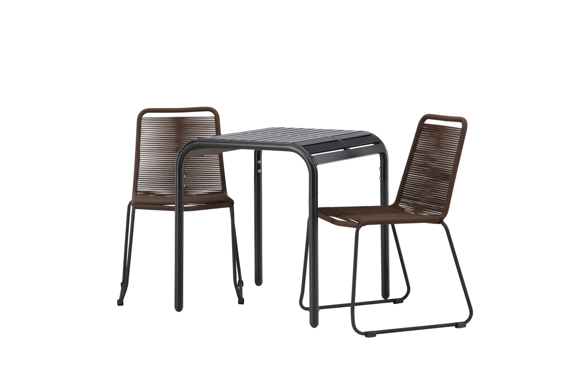 Parvekeryhmä Borneo 70 cm 2 Lindos tuolia - Ruskea/Musta - Puutarhakalusteet - Parveke - Parvekekalusteet - Parvekesetti
