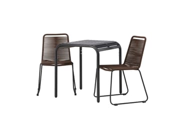 Parvekeryhmä Borneo 70 cm 2 Lindos tuolia - Ruskea/Musta - Puutarhakalusteet - Parveke - Parvekekalusteet - Parvekesetti